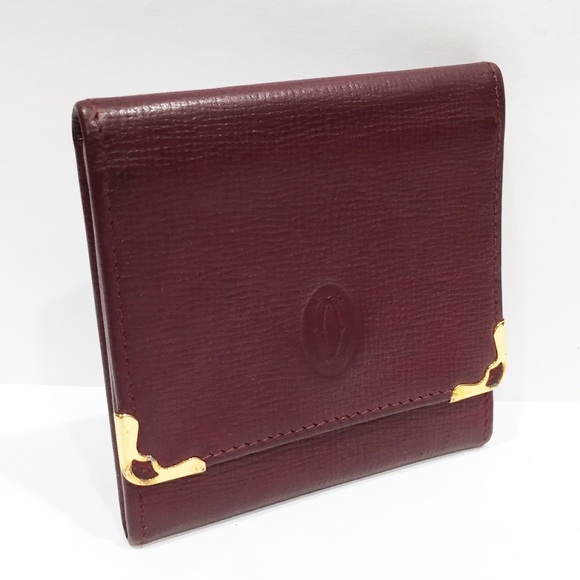 Cartier burgundy leather coin snap pouch - Picture 2 of 9